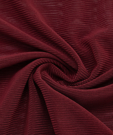 Crewneck long sleeve mesh PU leather bodysuit