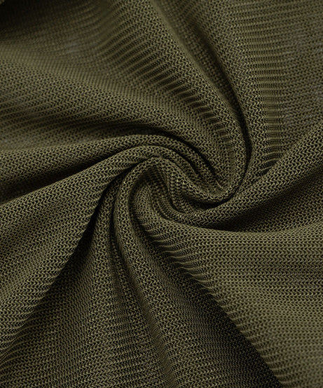 Chic Olive Green Mesh Wrap Bodysuit: High Neck, Cutout Long Sleeve – Your Fall & Holiday Statement Piece