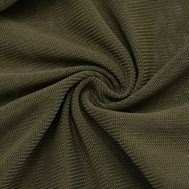 Chic Olive Green Mesh Wrap Bodysuit: High Neck, Cutout Long Sleeve – Your Fall & Holiday Statement Piece