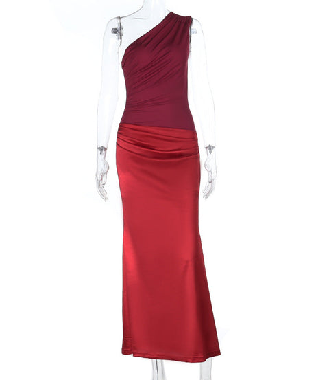 Head-Turning One-Shoulder Ruched Maxi Dress - Your Elegant Red Gala & Holiday Party Gown