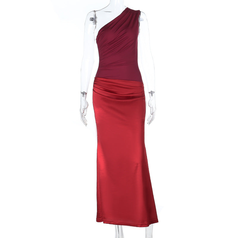 Head-Turning One-Shoulder Ruched Maxi Dress - Your Elegant Red Gala & Holiday Party Gown