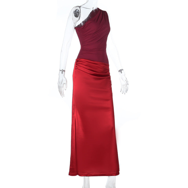 Head-Turning One-Shoulder Ruched Maxi Dress - Your Elegant Red Gala & Holiday Party Gown