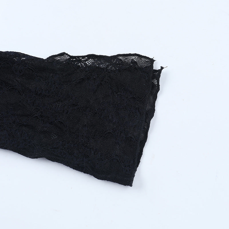 Glamorous Black Lace Long-Sleeve Maxi Dress with Chic Tie-Waist - Your Go-To for Fall & Holiday Events