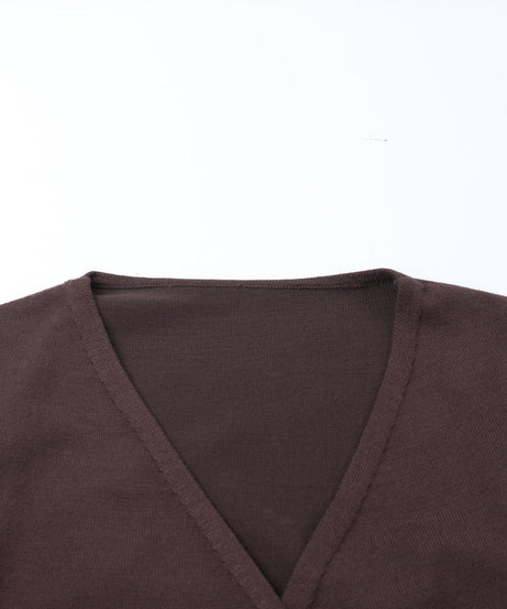 Cozy Chic Knit Lounge Set: Women's V-Neck Wrap Top & Wide-Leg Pants - Perfect for Fall & Holiday Comfort