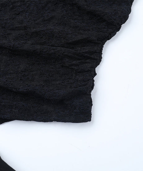 Glamorous Black Lace Long-Sleeve Maxi Dress with Chic Tie-Waist - Your Go-To for Fall & Holiday Events