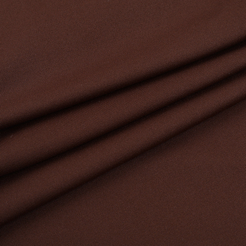 Effortless Autumn Chic: Sculpting Espresso Brown Flared Jumpsuit with Thumbhole Sleeves