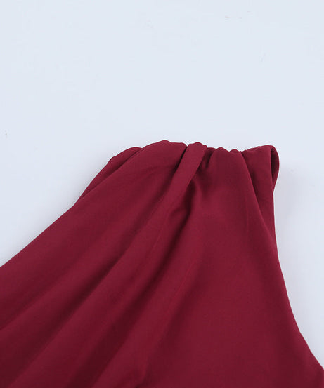 Head-Turning One-Shoulder Ruched Maxi Dress - Your Elegant Red Gala & Holiday Party Gown