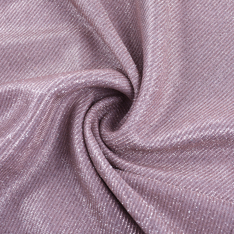 Shimmering Lavender Ruched Slit Maxi Dress - Holiday & NYE Glam