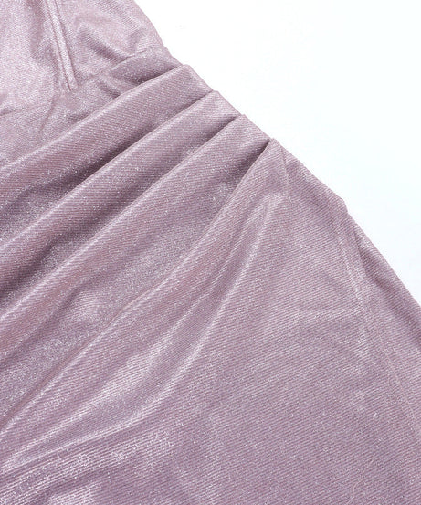 Shimmering Lavender Ruched Slit Maxi Dress - Holiday & NYE Glam