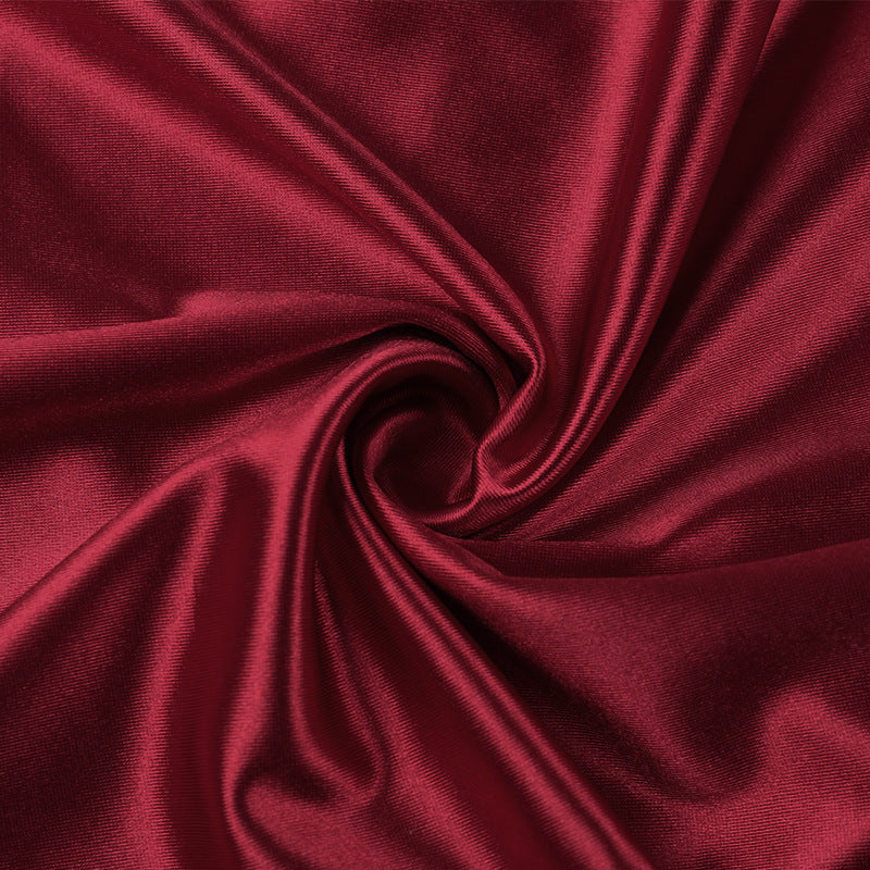 Luxurious Wine Red Satin Maxi Dress with Lace Cami & Chic Cut-Out | Holiday Party & New Year's Eve Glam