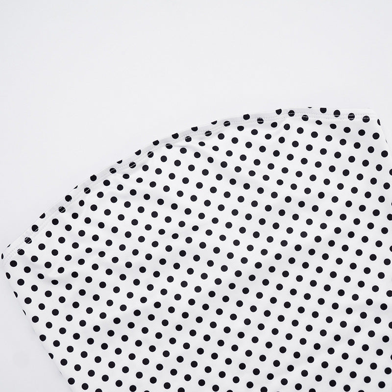 Retro Chic Polka Dot Shrug & Shorts Set - Long Sleeve Top & Low-Rise Bottoms for Your Holiday Escape