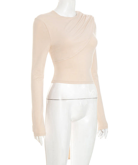 Chic Asymmetrical Drape Panel Top - Effortless Fall & Holiday Style