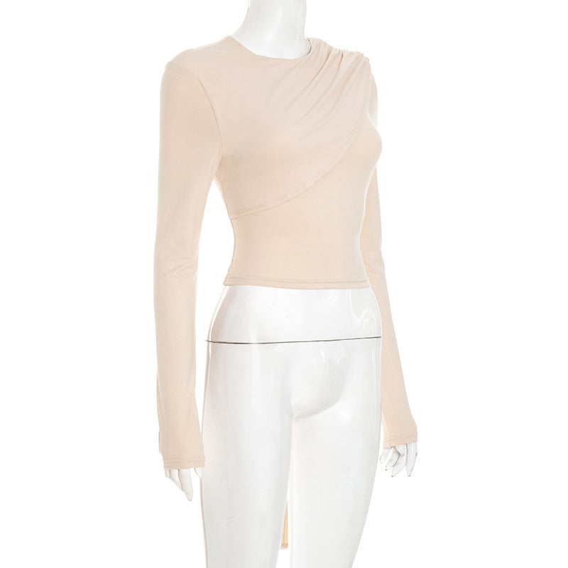 Chic Asymmetrical Drape Panel Top - Effortless Fall & Holiday Style