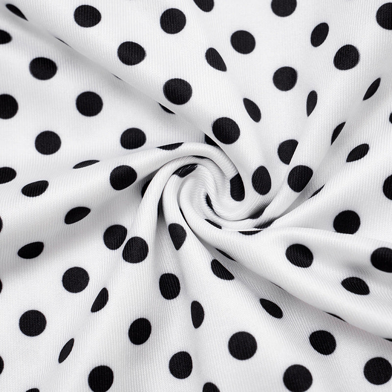 Retro Chic Polka Dot Shrug & Shorts Set - Long Sleeve Top & Low-Rise Bottoms for Your Holiday Escape