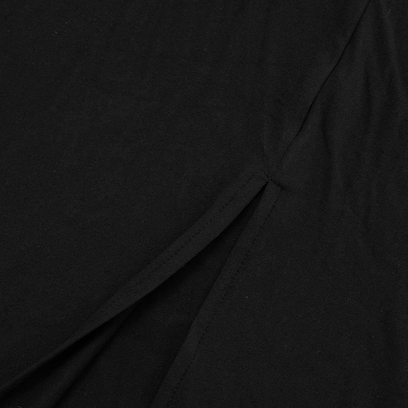 Sleek Black Faux Leather Cutout Maxi Dress - Daring Deep V & Long Sleeve Elegance for Holiday Galas