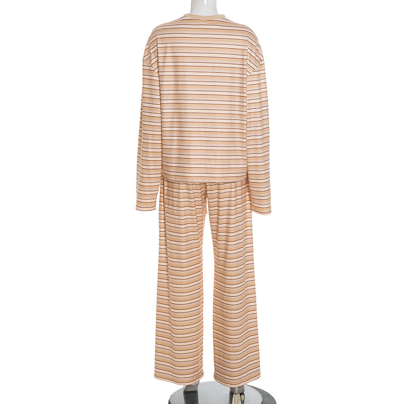 Cozy Chic Striped Lounge Set: Effortless Comfort for Fall & Holiday Seasons