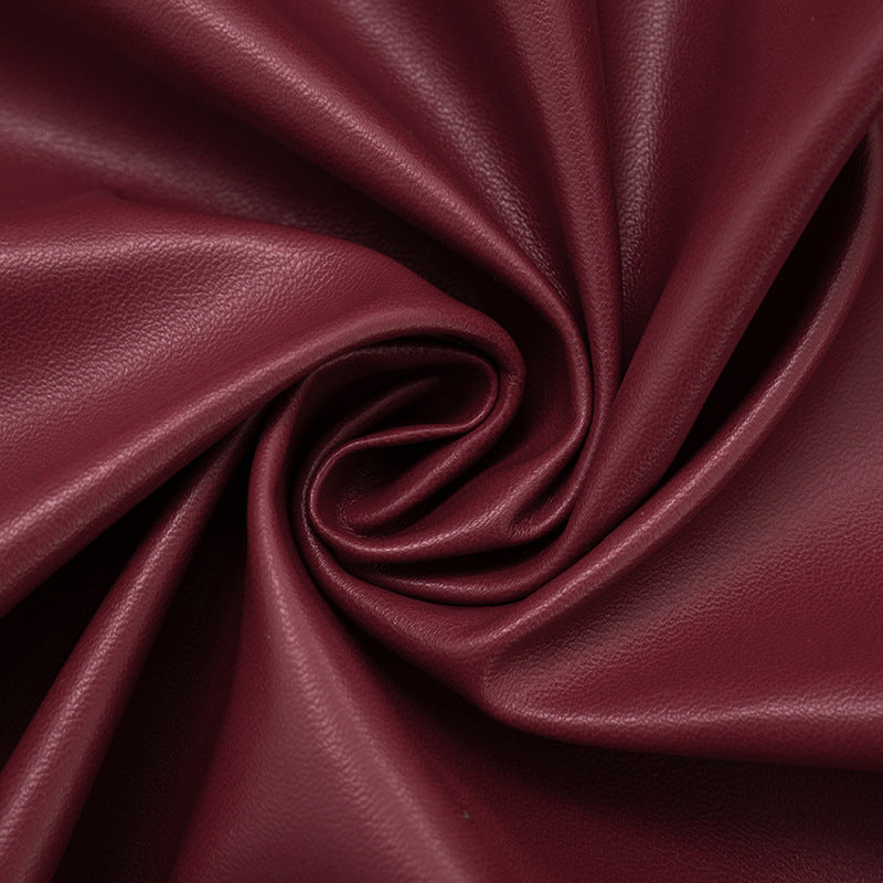 Sultry Wine Red Faux Leather Ruched Halter Mini Dress - Holiday Party & NYE Ready