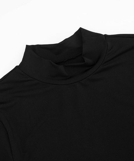 Chic Black Faux Fur Cuff Turtleneck Bodysuit | Holiday & Winter Luxe