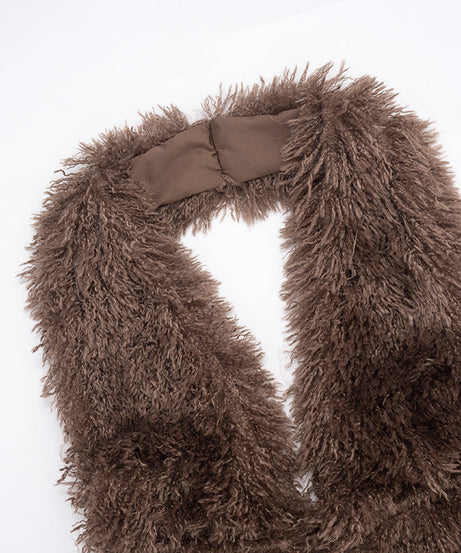 Cozy Luxe Faux Fur Halter Mini Skirt Set – Your Glamorous Winter & Holiday Statement