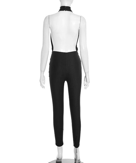 Head-Turning Black Halter Plunge Jumpsuit – Holiday Party & New Year's Eve Glam
