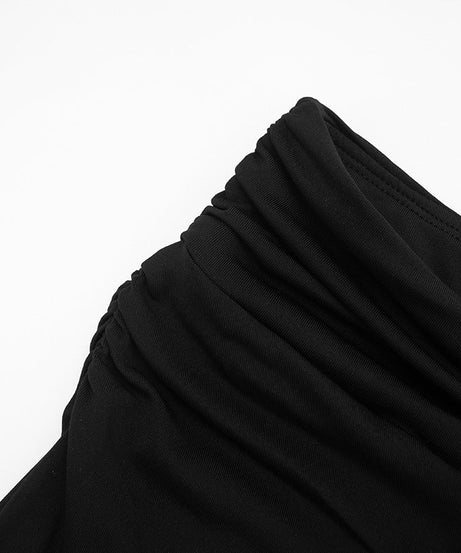 Glam & Go: Effortless Gold Buckle Crop Top & Slit Hem Pant Set - Fall & Holiday Ready