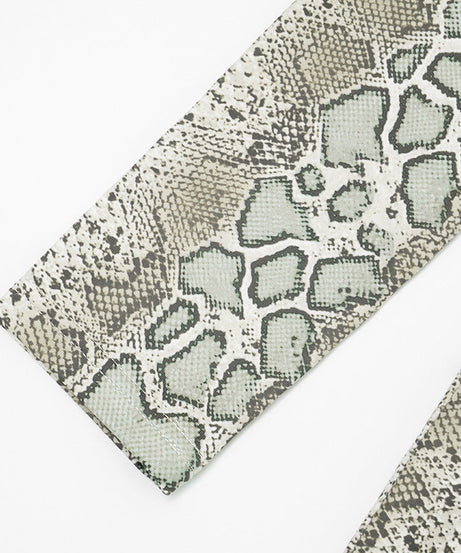 Slinky Snakeskin Cutout Maxi Dress - Daring Long Sleeve Holiday & NYE Glam