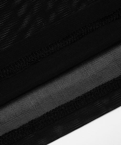 Sultry Espresso Mesh Ruched 3-Piece Set: Crop Top, Mini Skirt & Thigh-Highs | Ultimate Holiday & NYE Night Out Look