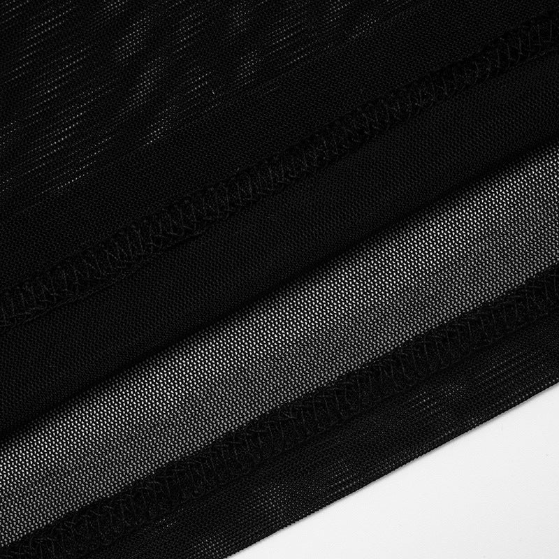 Sultry Espresso Mesh Ruched 3-Piece Set: Crop Top, Mini Skirt & Thigh-Highs | Ultimate Holiday & NYE Night Out Look