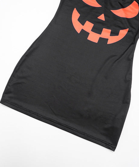 American Babe's Spooky Chic Jack-O'-Lantern Tube Mini Dress - Halloween Party Ready Bodycon