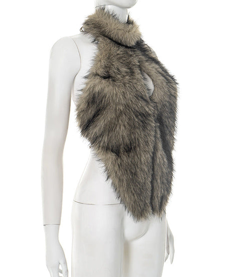 Chic Faux Fur Halter Neck Statement Wrap | Your Cozy-Luxe Essential for Fall & Winter