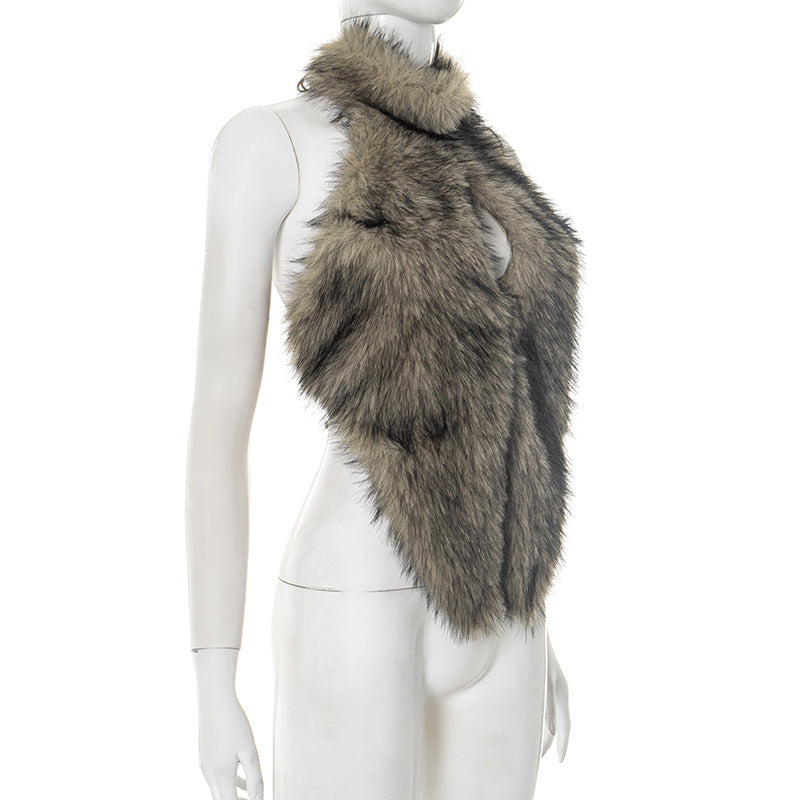 Chic Faux Fur Halter Neck Statement Wrap | Your Cozy-Luxe Essential for Fall & Winter