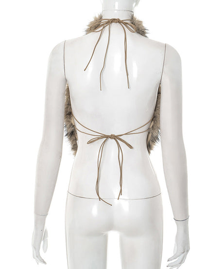 Chic Faux Fur Halter Neck Statement Wrap | Your Cozy-Luxe Essential for Fall & Winter