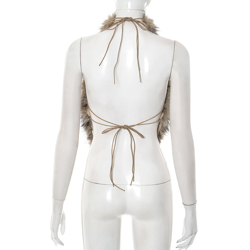 Chic Faux Fur Halter Neck Statement Wrap | Your Cozy-Luxe Essential for Fall & Winter