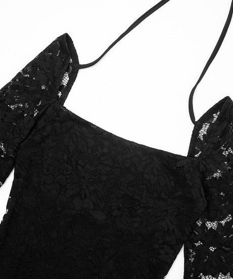 Chic Black Lace Long Sleeve Mini Dress - Perfect for Holiday Parties & Date Nights