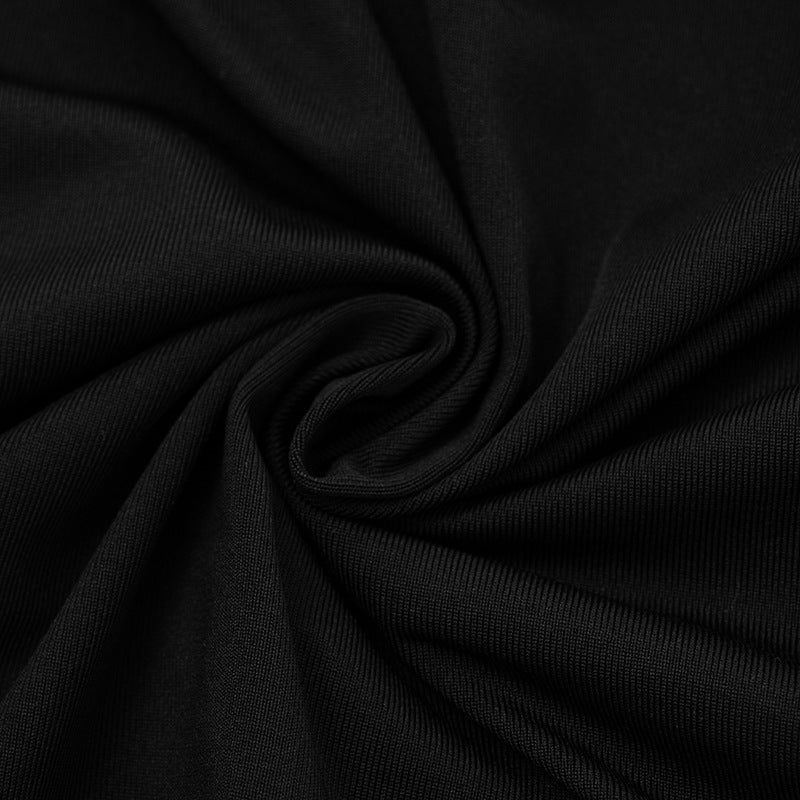 Sleek & Chic Off-Shoulder Long Sleeve Crop Top & Shorts Set with Arm Sleeves – Your Holiday Night Out Essential