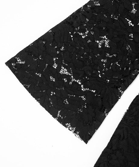 Chic Black Lace Long Sleeve Mini Dress - Perfect for Holiday Parties & Date Nights