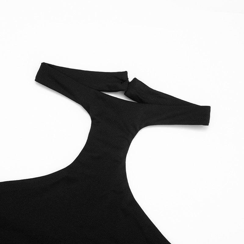 Sleek Black Halter Cut-Out Playsuit – Your Essential for Holiday Parties & Nights Out