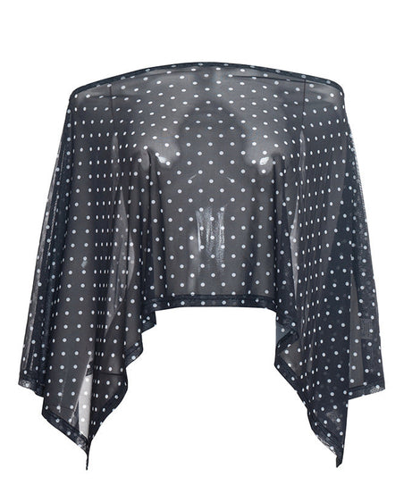 Chic Polka Dot Sheer Mesh Overlay Top – Elegant Layering for Holiday Parties & Resort Getaways
