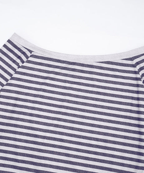 Effortless Sparkle: Shimmer Stripe Off-Shoulder Long Sleeve Top for Fall & Holiday Style