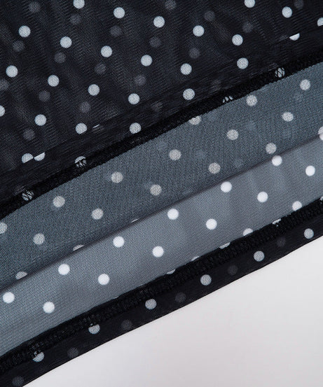 Chic Polka Dot Sheer Mesh Overlay Top – Elegant Layering for Holiday Parties & Resort Getaways