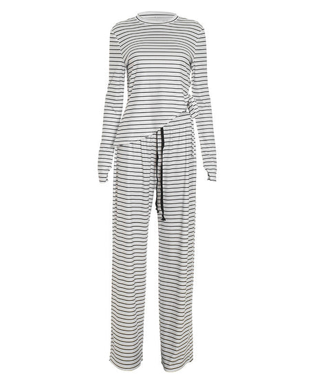 Cozy Chic Striped Knit Loungewear Set – Your Effortless Fall & Holiday Comfort Essential