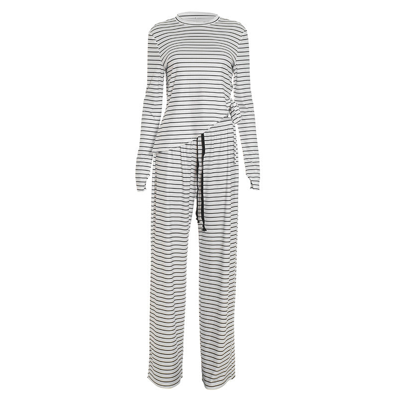 Cozy Chic Striped Knit Loungewear Set – Your Effortless Fall & Holiday Comfort Essential