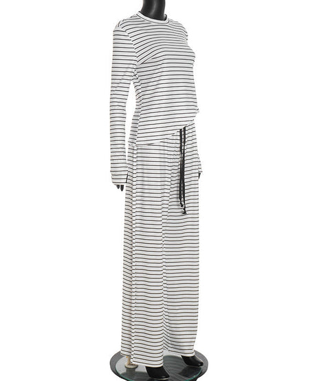 Cozy Chic Striped Knit Loungewear Set – Your Effortless Fall & Holiday Comfort Essential