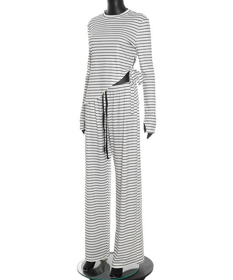 Cozy Chic Striped Knit Loungewear Set – Your Effortless Fall & Holiday Comfort Essential