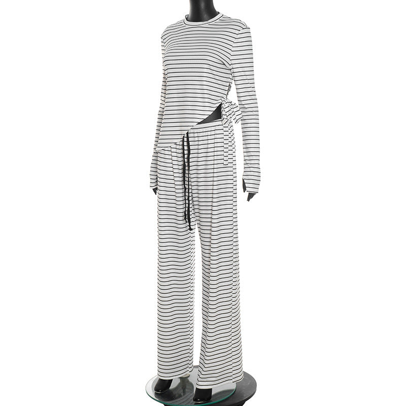 Cozy Chic Striped Knit Loungewear Set – Your Effortless Fall & Holiday Comfort Essential