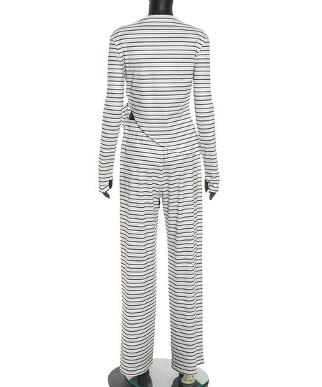Cozy Chic Striped Knit Loungewear Set – Your Effortless Fall & Holiday Comfort Essential