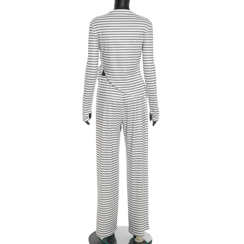 Cozy Chic Striped Knit Loungewear Set – Your Effortless Fall & Holiday Comfort Essential