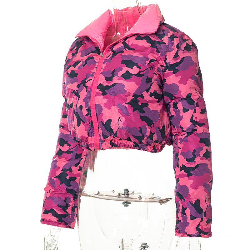 Red Bandana Cropped Puffer Jacket with Luxe Shine Collar – Your Ultimate Fall/Winter Statement