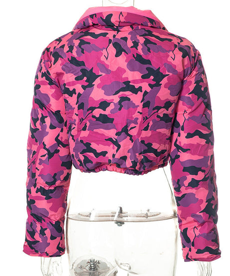 Red Bandana Cropped Puffer Jacket with Luxe Shine Collar – Your Ultimate Fall/Winter Statement
