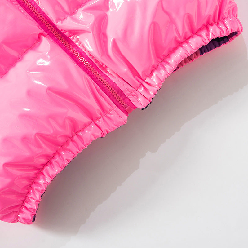 Red Bandana Cropped Puffer Jacket with Luxe Shine Collar – Your Ultimate Fall/Winter Statement